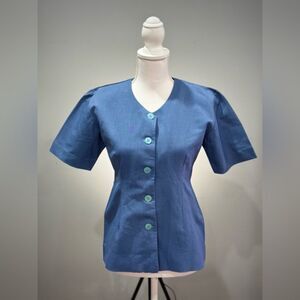 CLEARANCE! Blue VINTAGE Handmade S/S Top Size SP EUC
